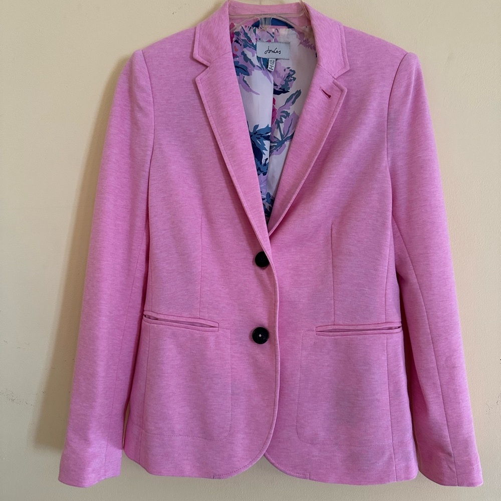Joules pink jersey blazer size 6